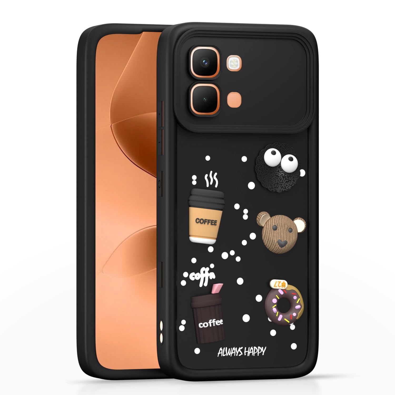 Infinix Note Edge 5G/3D Silicone mobile cover in black by Pikkme
