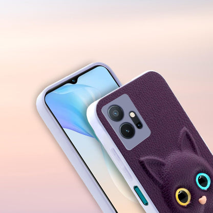 Pikkme Vivo T1 5G / Vivo Y75 5G / iQOO Z6 5G Kitty Back Cover (Purple)