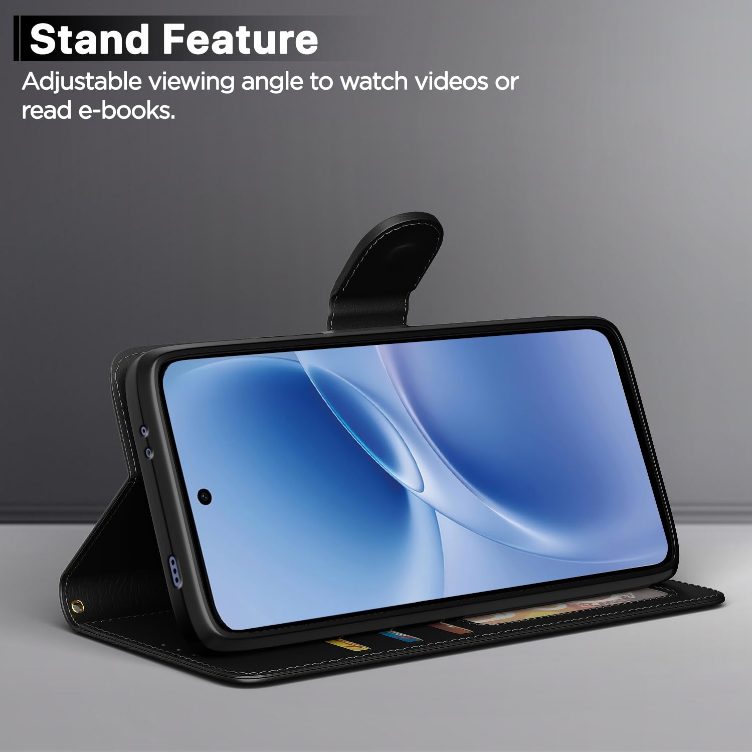 Vivo V70 FE 5G Wallet mobile flip cover in black by Pikkme – photo 3