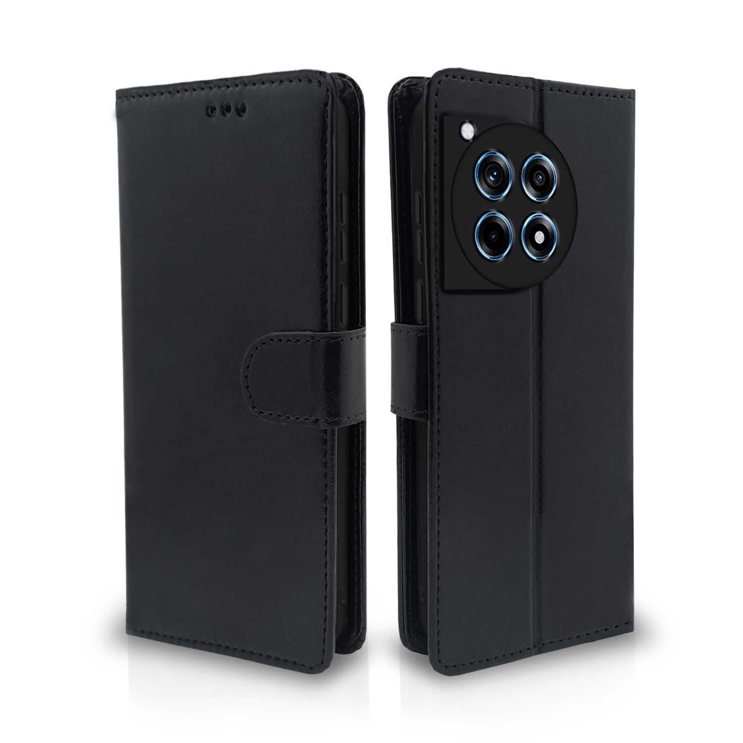 Pikkme black Wallet flip case for OnePlus 12R 5G