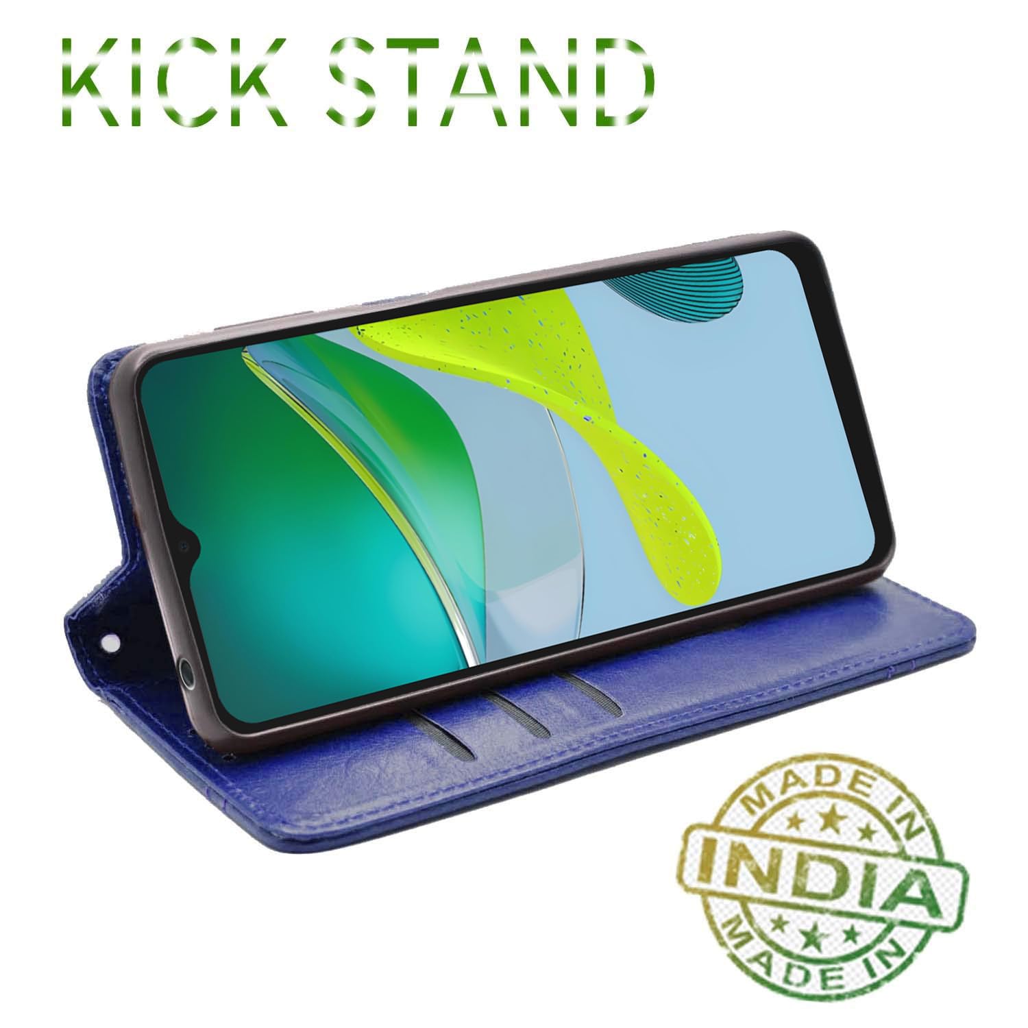 Pikkme Moto E13 Magnetic blue mobile flip cover – photo 4