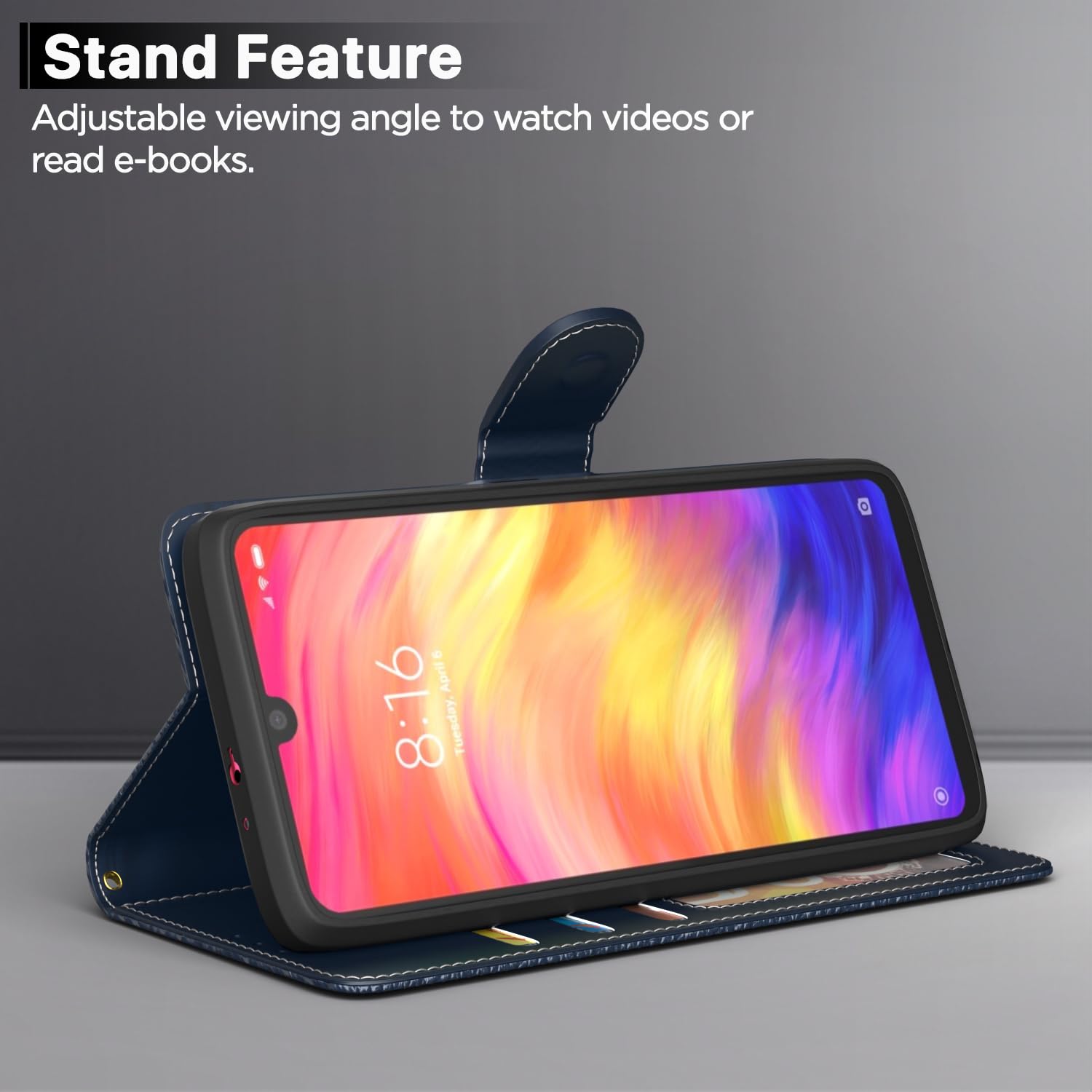 Blue Wallet mobile flip cover for Redmi Note 7/Note 7 Pro/Note 7s – Pikkme – photo 3
