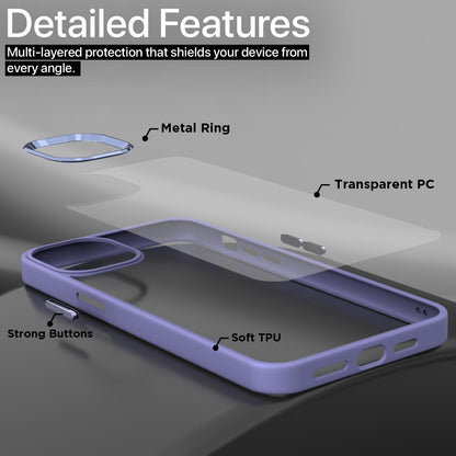 Pikkme iPhone 11 Electroplated Crome Metal Ring Back Cover (Purple)