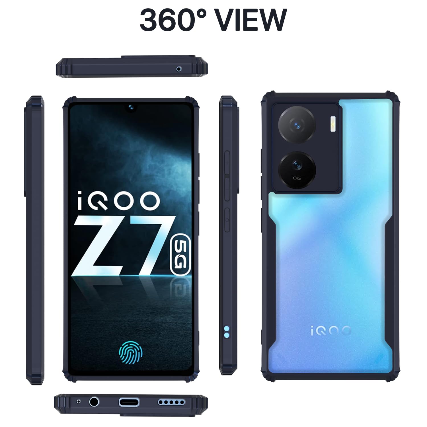 Pikkme iQOO Z7 5G Eagle Back Cover (Blue)