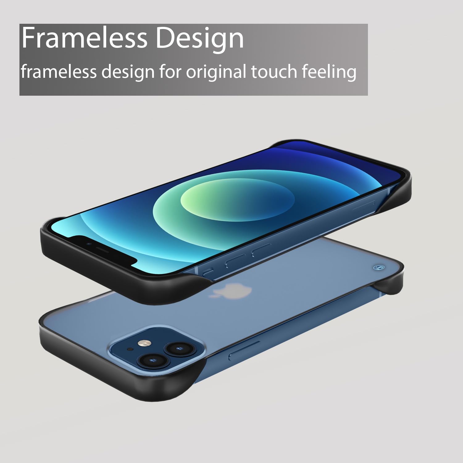 Pikkme iPhone 12 Frameless Back Cover (Black)