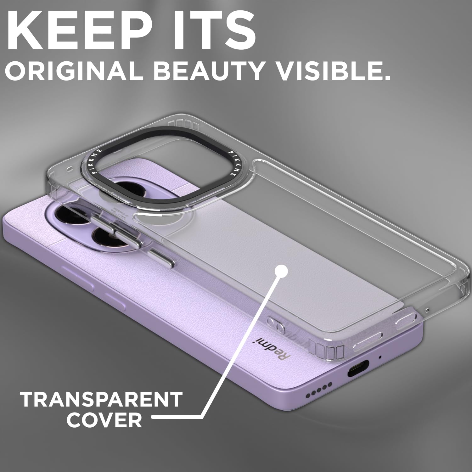 Pikkme Redmi Note 14 Pro 5g Transring Back Cover (Transparent)