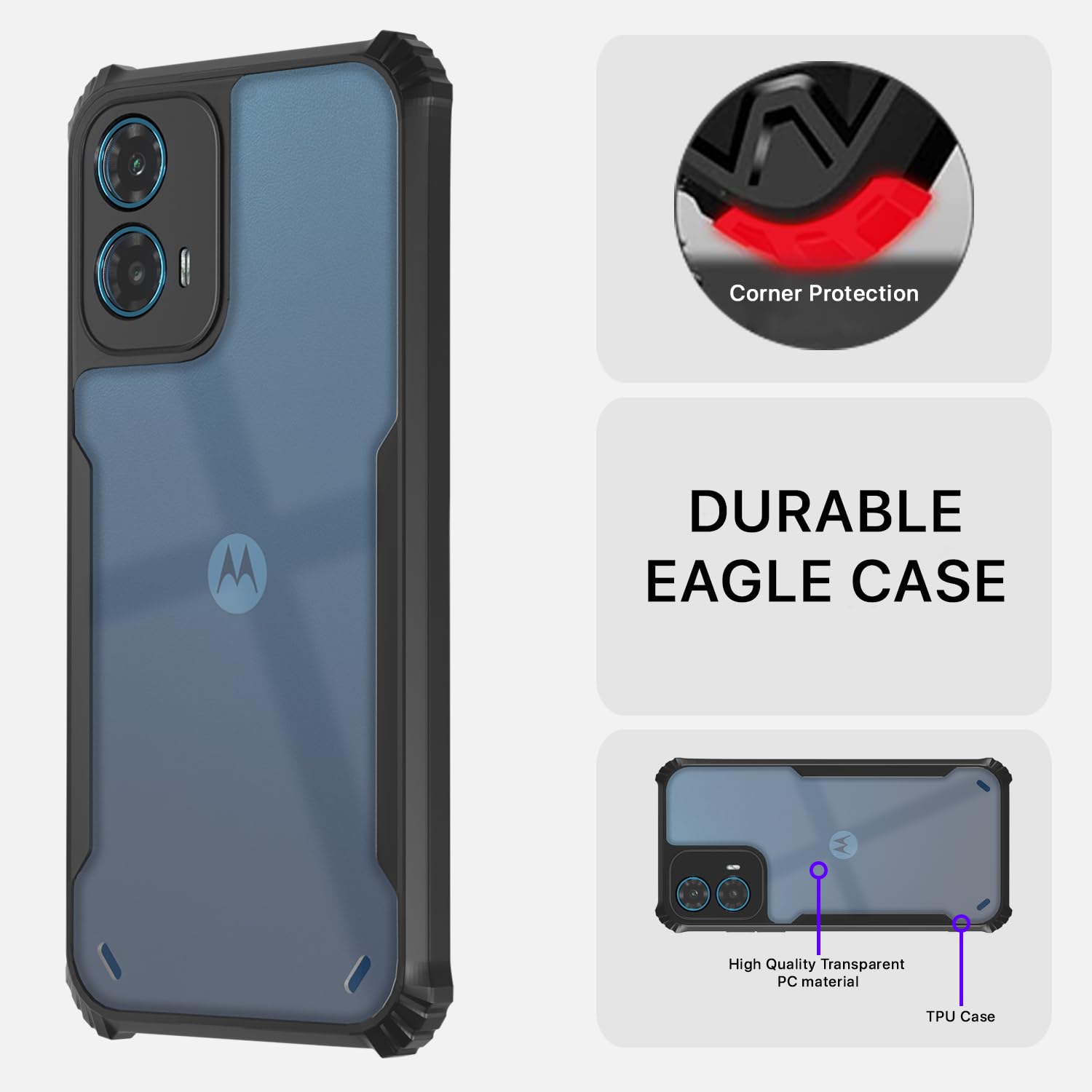 Moto G34/G45 5G mobile back cover in black by Pikkme – photo 5