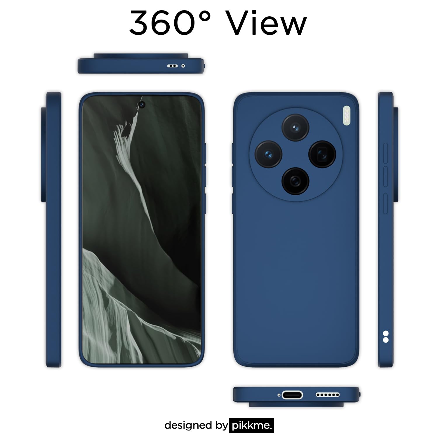 Pikkme Vivo X200 5G Liquid Silicone Back Cover (Blue)