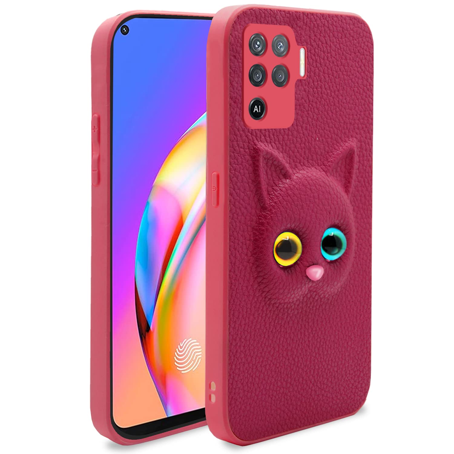 Pink Cat phone cover for Oppo F19 Pro – Pikkme