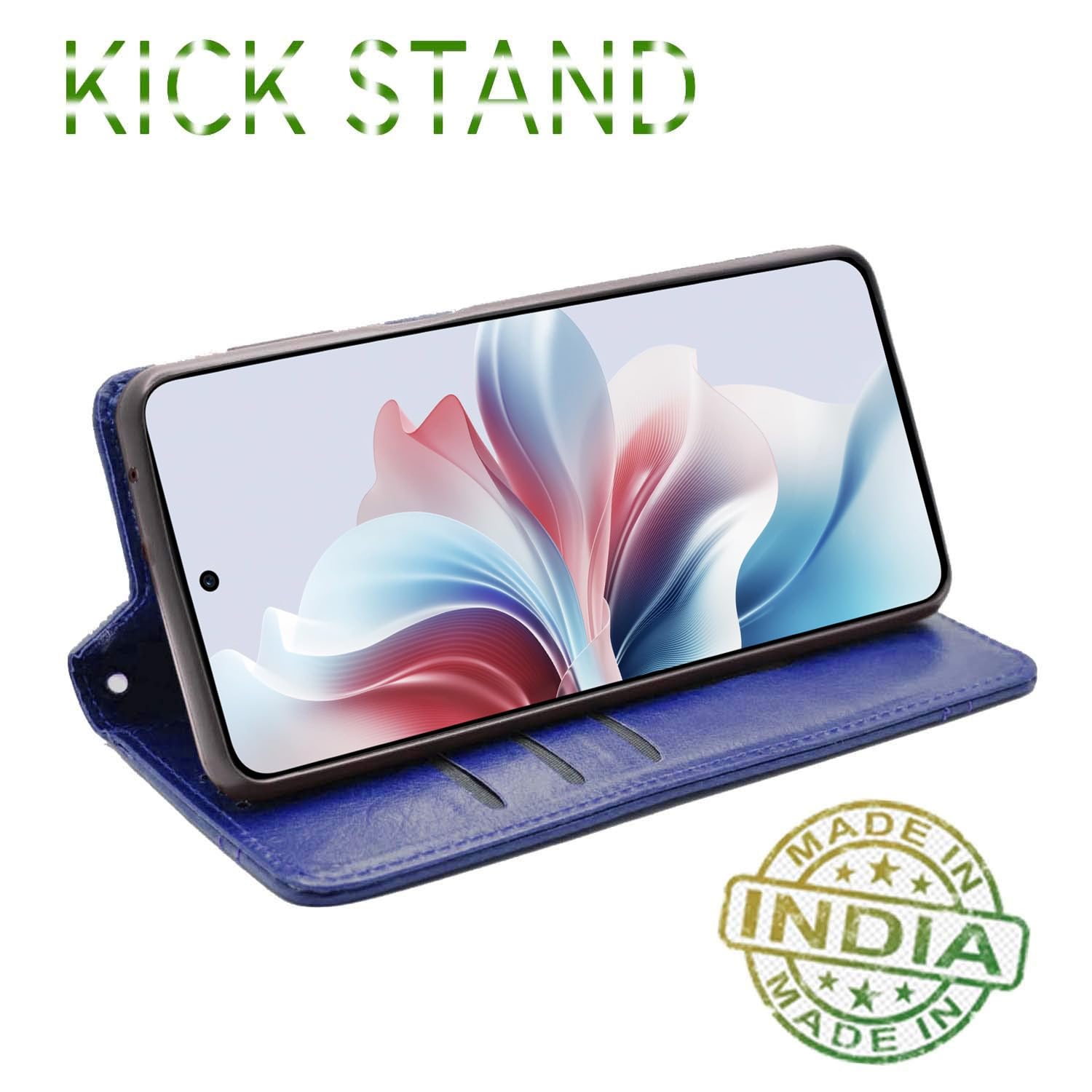 OPPO F25 Pro 5G Magnetic flip cover in blue by Pikkme – photo 4