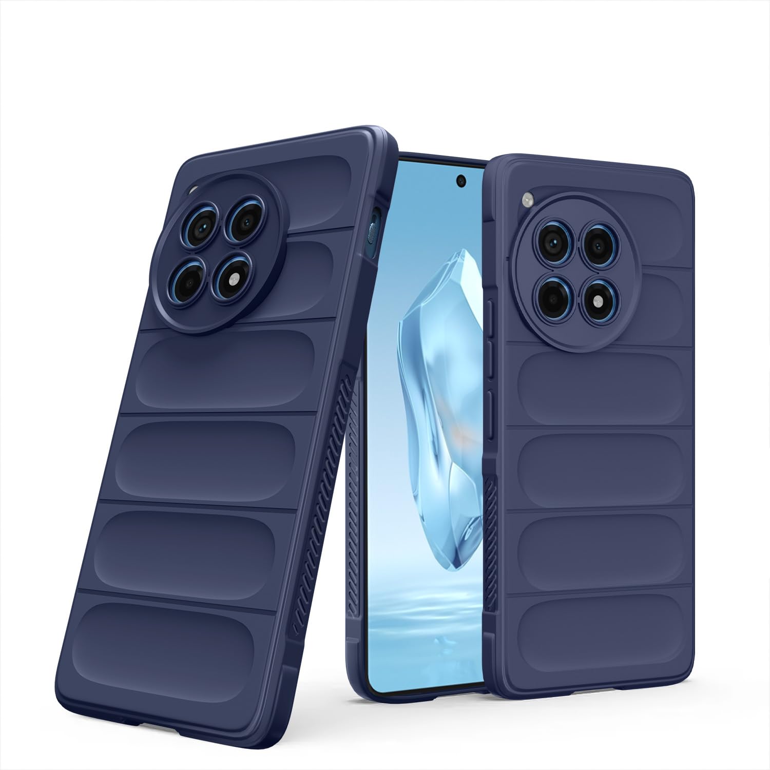 Pikkme OnePlus 12R 5G ZigZag Back Cover (Blue)