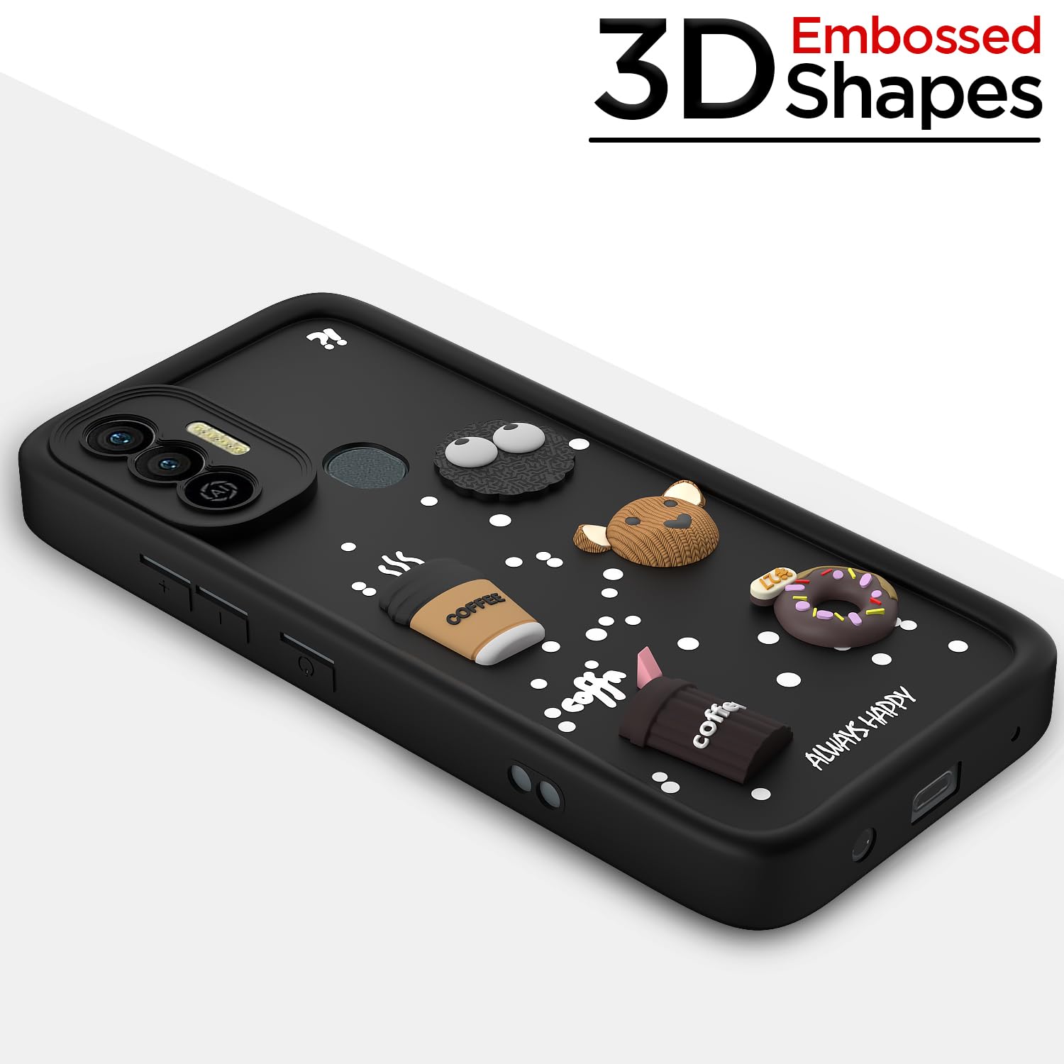 Black mobile back cover for Tecno Spark 7/7T/3D – Pikkme – photo 3