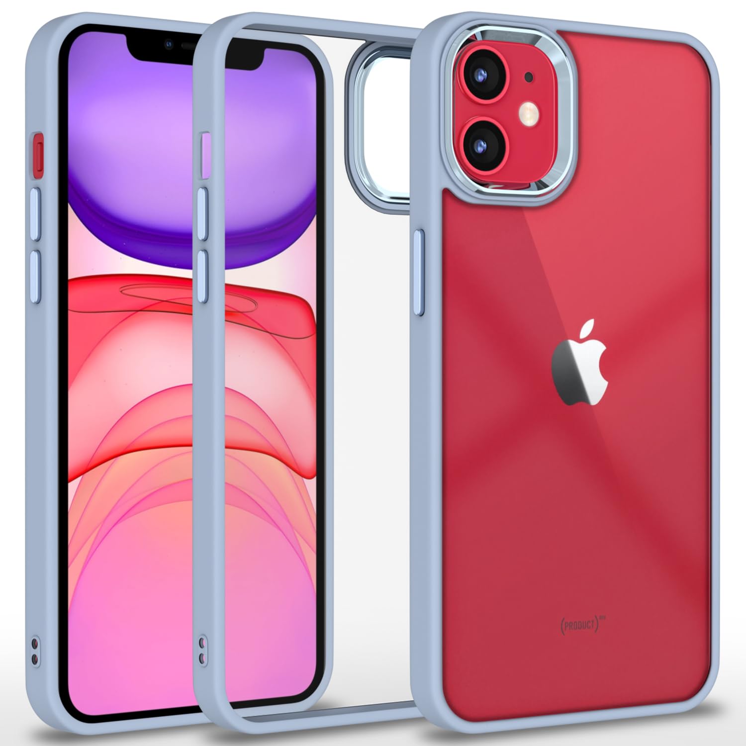 Pikkme iPhone 11 Electroplated Crome Metal Ring Back Cover (Sierra Blue)