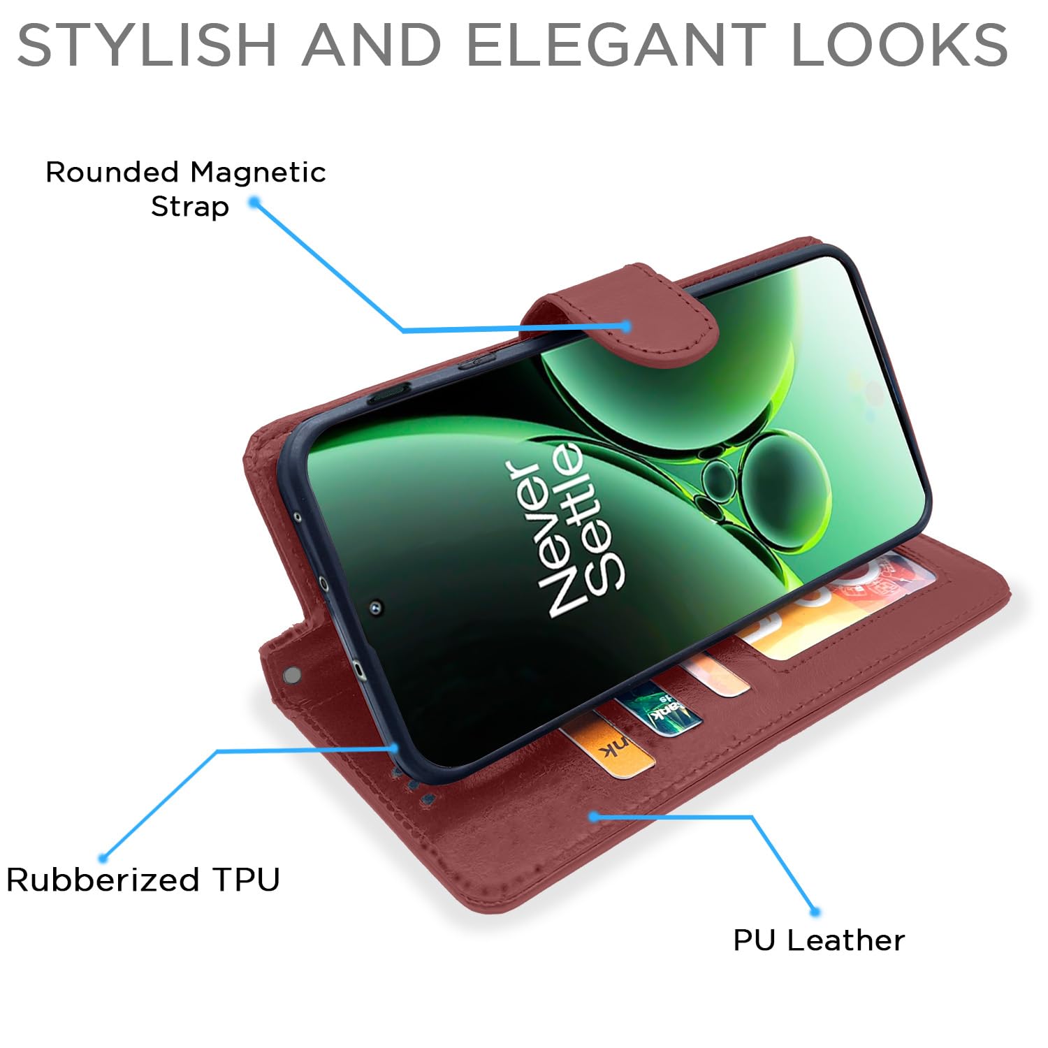 Pikkme brown Wallet flip cover for OnePlus Nord 3 5G – photo 5