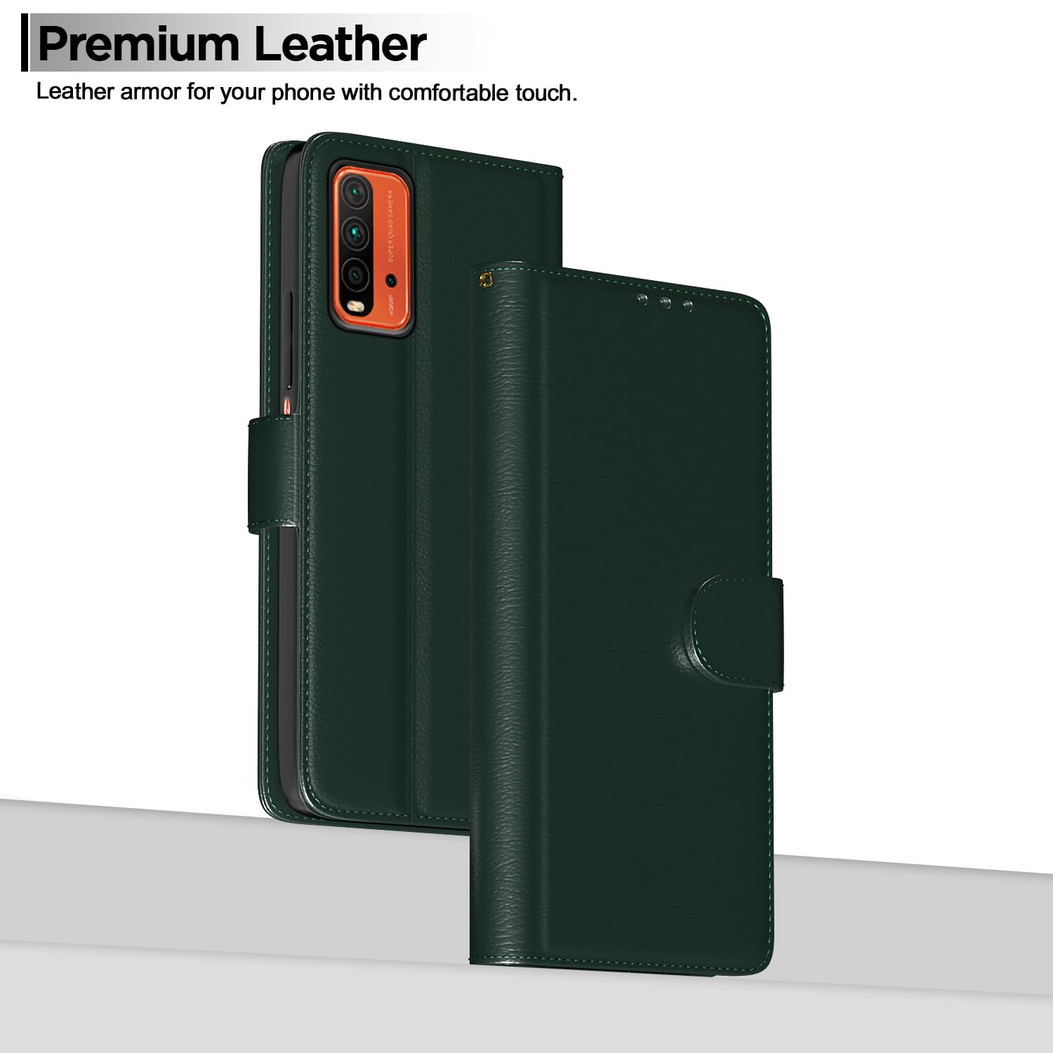 Green Wallet wallet flip cover for Redmi 9 Power/Poco M3 – Pikkme – photo 2