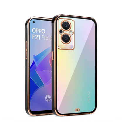 Oppo F21 Pro 5G Chrome mobile cover in black by Pikkme