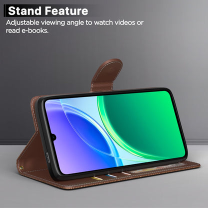 Redmi A7 Wallet flip case in tan by Pikkme – photo 3