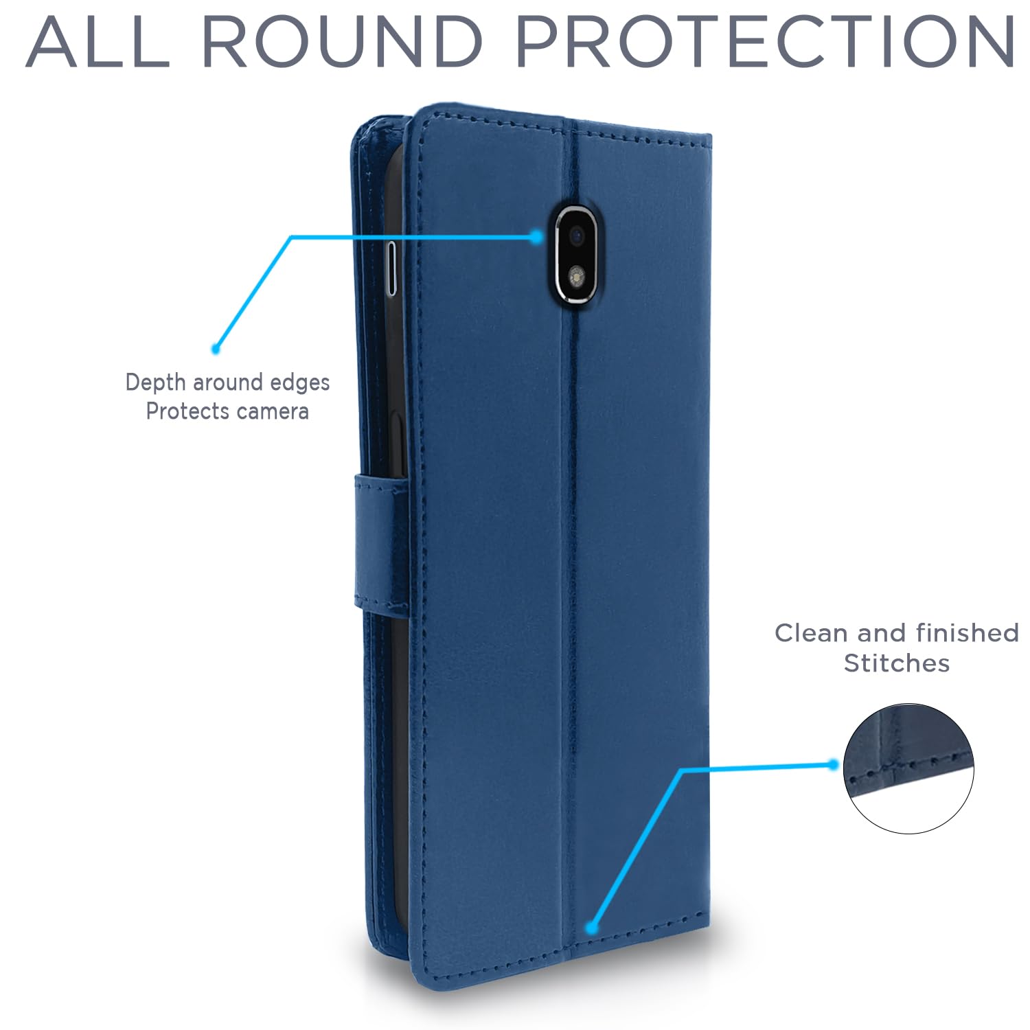 Pikkme Samsung Galaxy J7 Pro Vintage  Flip Cover (Blue)