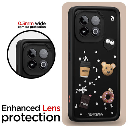 Pikkme iQOO Neo 10 5G / Vivo Y300 GT 5G Cute Fun Cartoon 3D Bear Coffee Back Cover (Black)