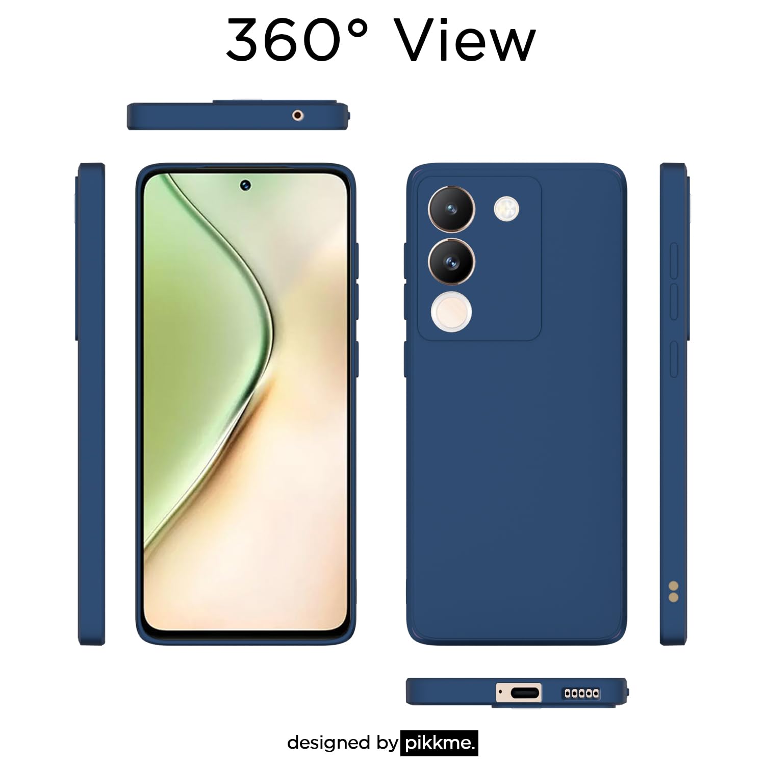 Blue Liquid Silicone back cover for Vivo Y200 5G – Pikkme – photo 2