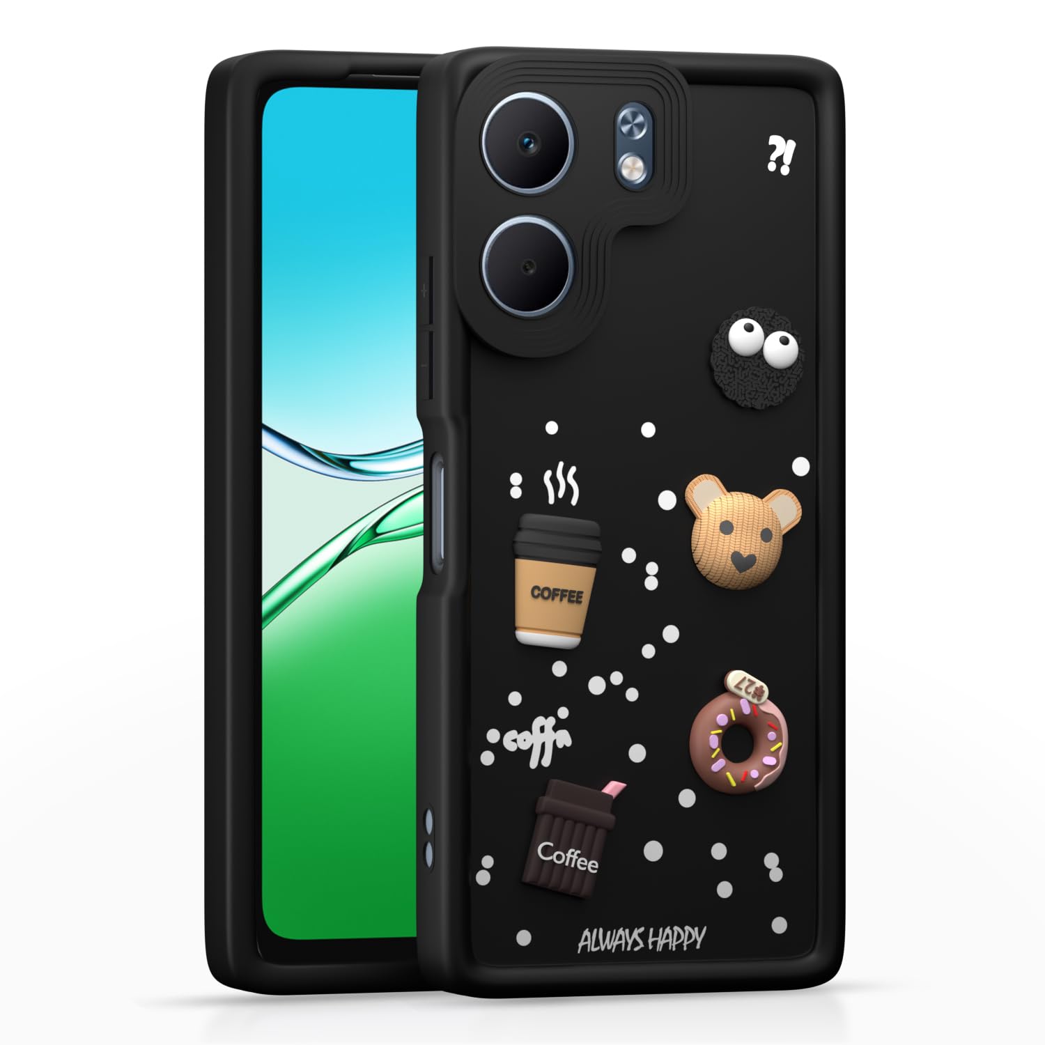 Oppo A5x Silicone mobile back cover in black by Pikkme