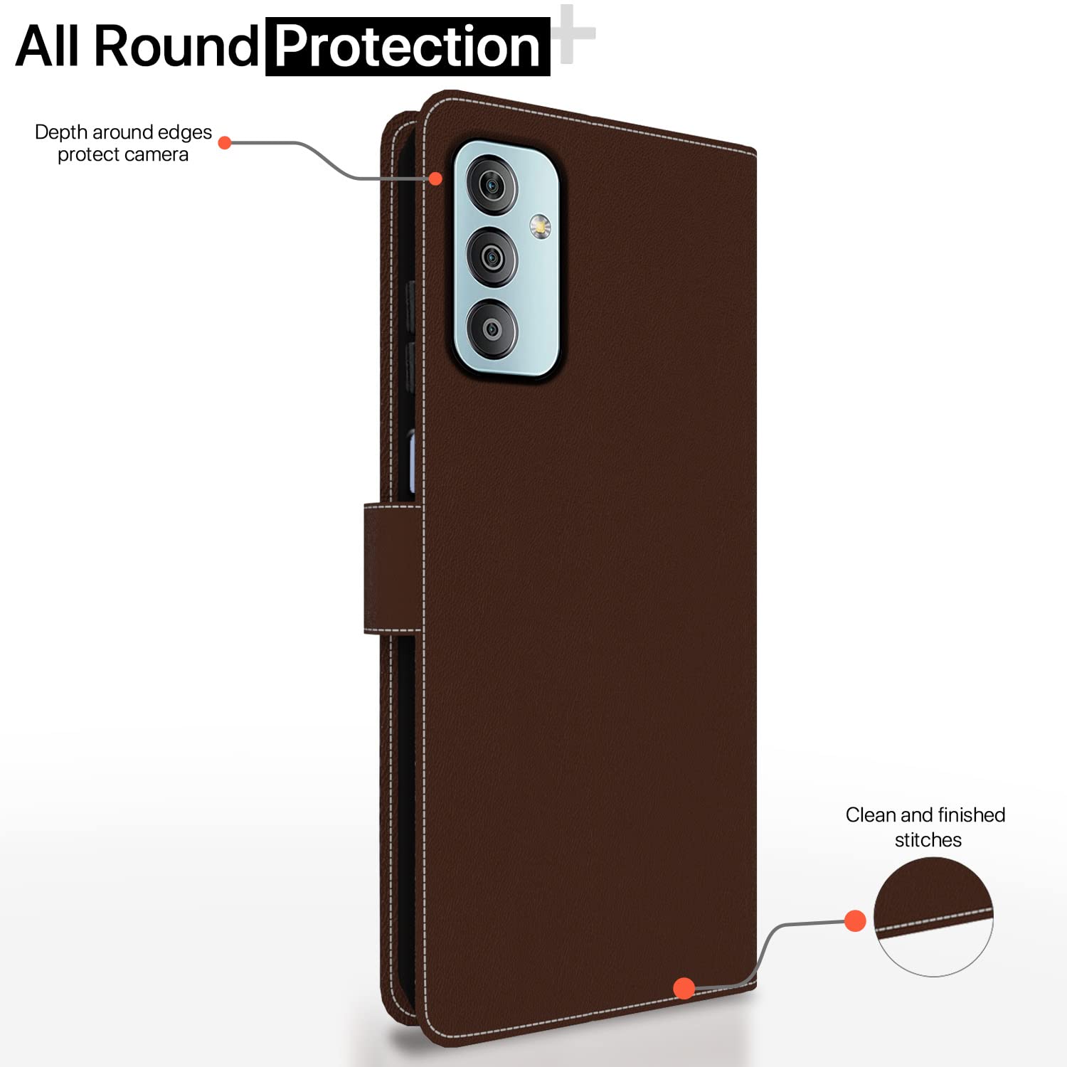 Pikkme Samsung F23 5G Magnetic brown & coffee flip cover – photo 4