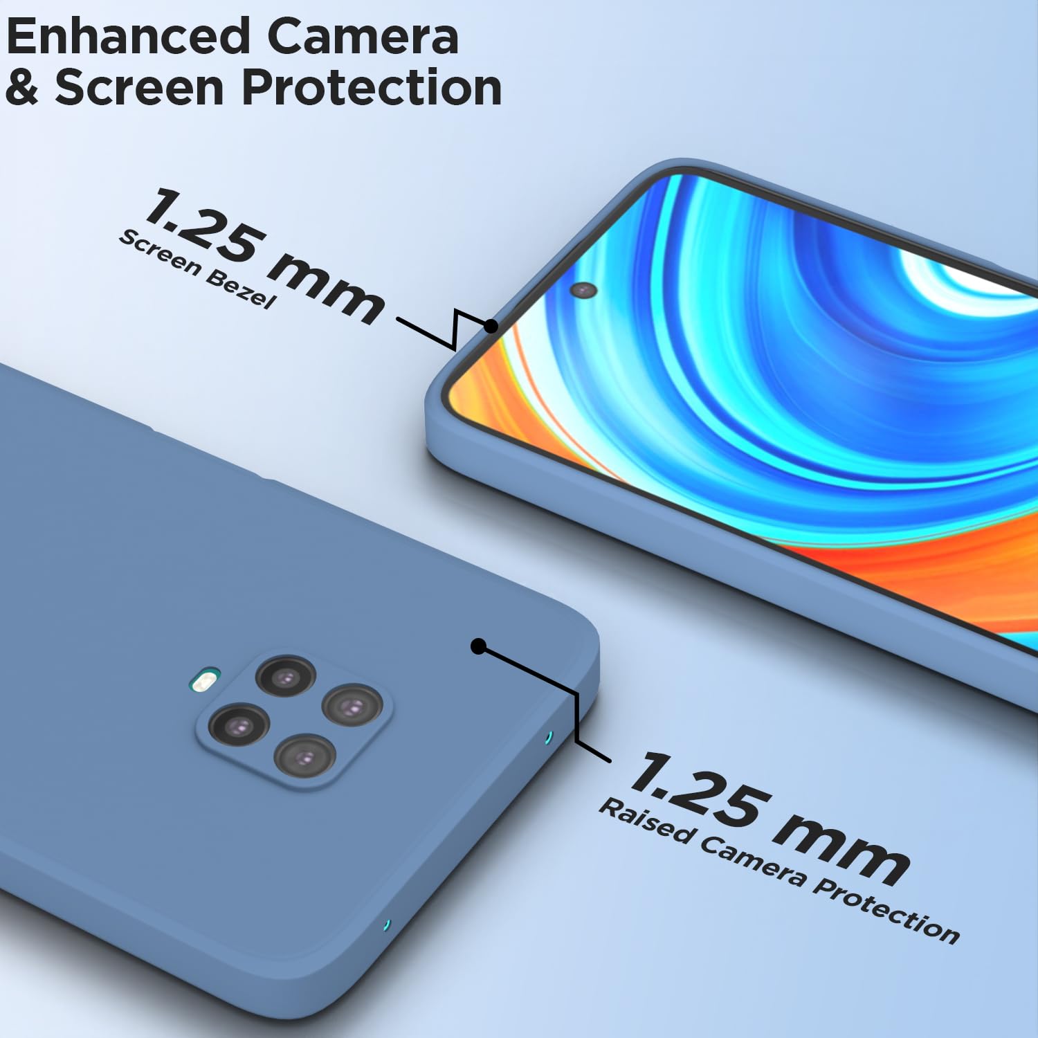 Pikkme  Redmi Note 10 Lite / Redmi Note 9 Pro / Note 9 Pro Max Soft Matte Silicone Shockproof Case (Aqua Blue)