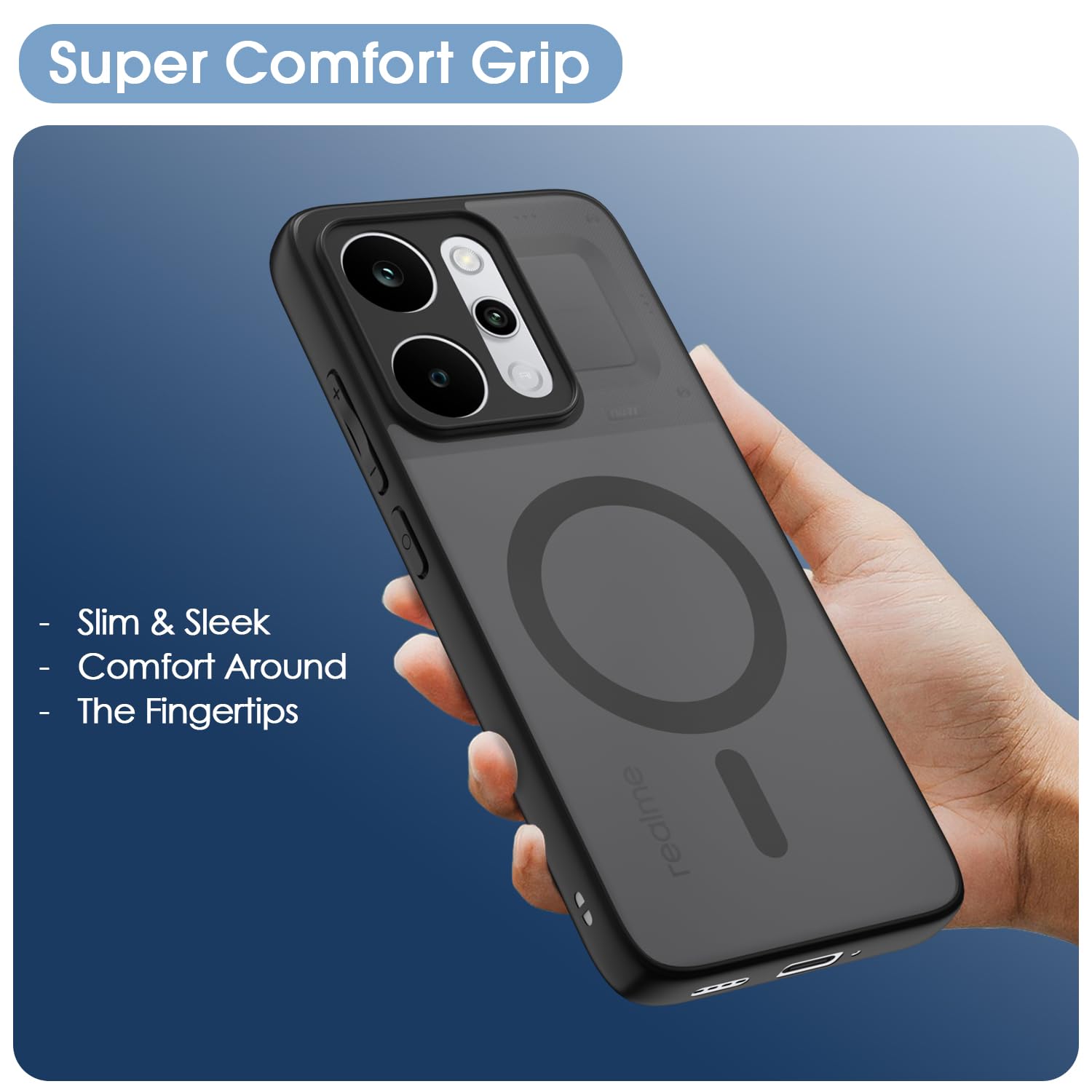 Realme P4 Power 5G mobile cover in black smoke mag-safe by Pikkme – photo 6