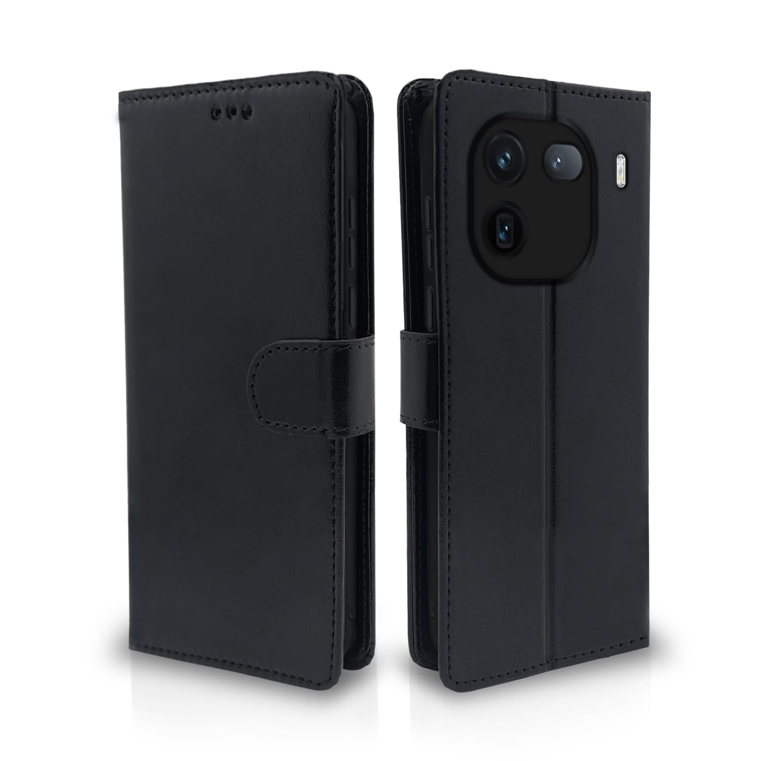 Black Wallet flip case for iQOO 12 5G – Pikkme