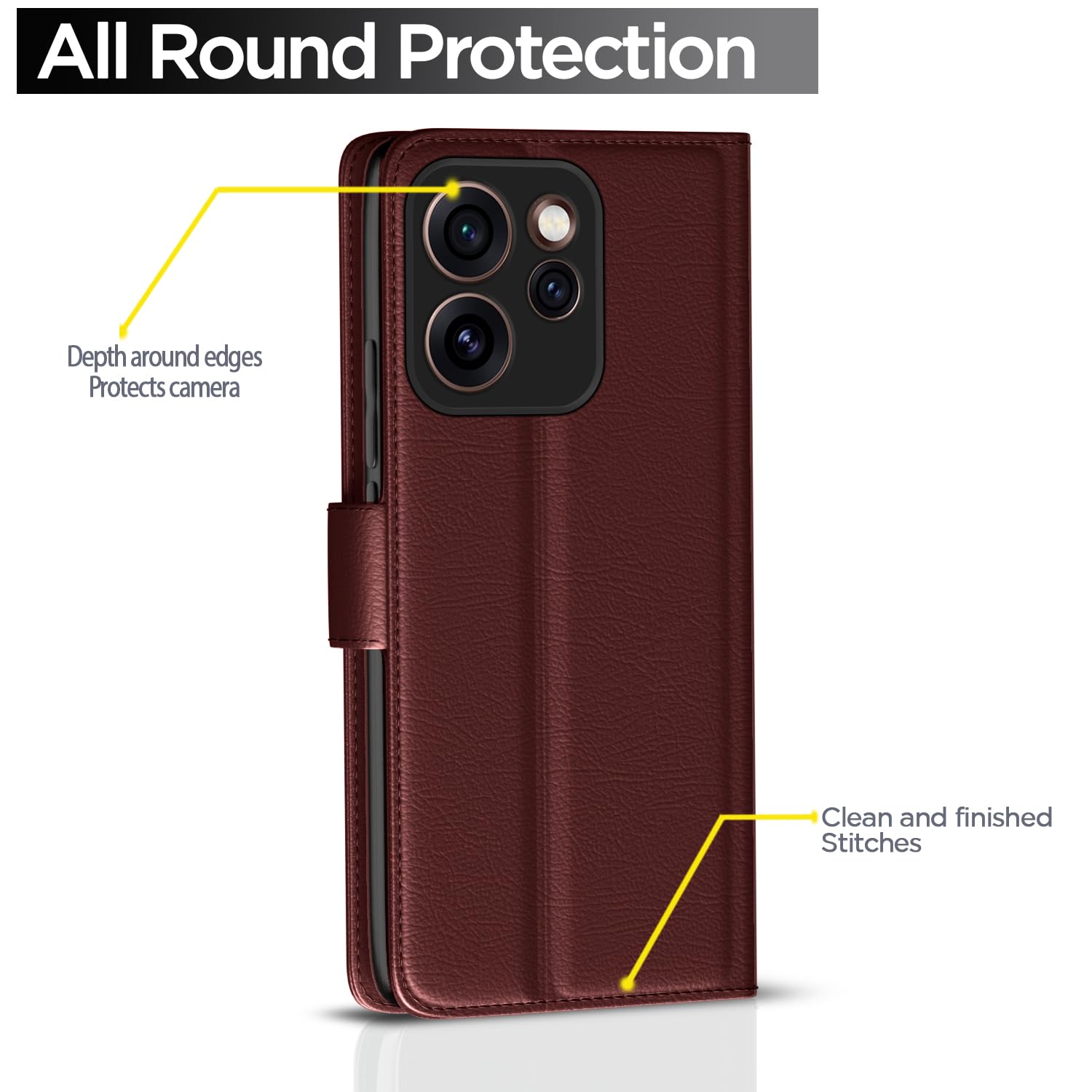 Oppo Reno 15 Pro 5G mobile flip cover in brown by Pikkme – photo 4