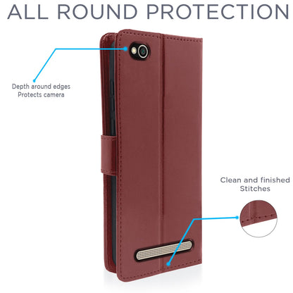 Pikkme Redmi 5A Vintage Flip Cover (Brown)