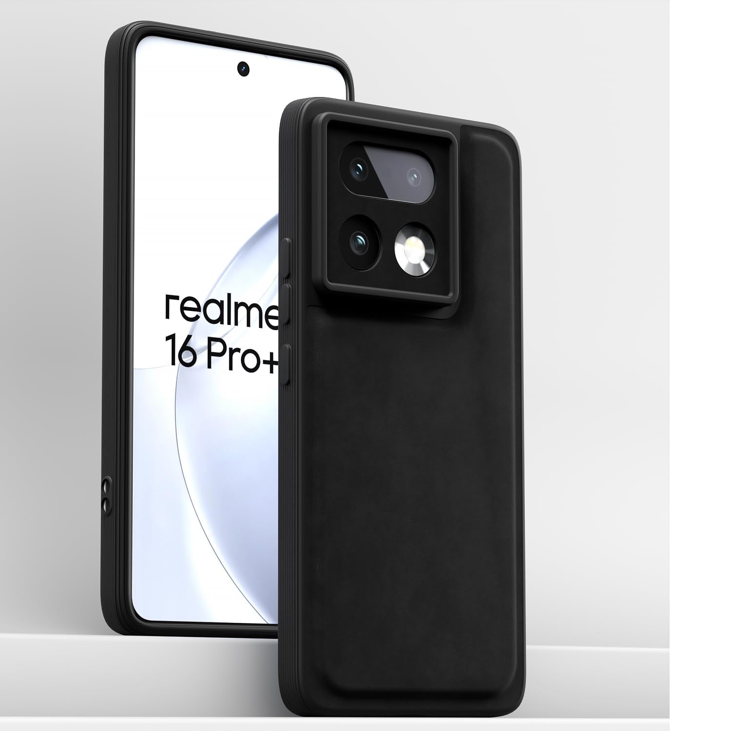Black Leather back cover for Realme 16 Pro Plus 5G – Pikkme – photo 2
