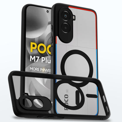 Pikkme black mag-safe phone cover for Poco M7 Plus 5G