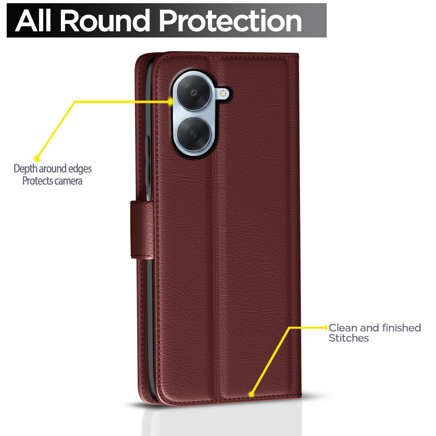 Brown Wallet mobile flip cover for Redmi A7 – Pikkme – photo 4