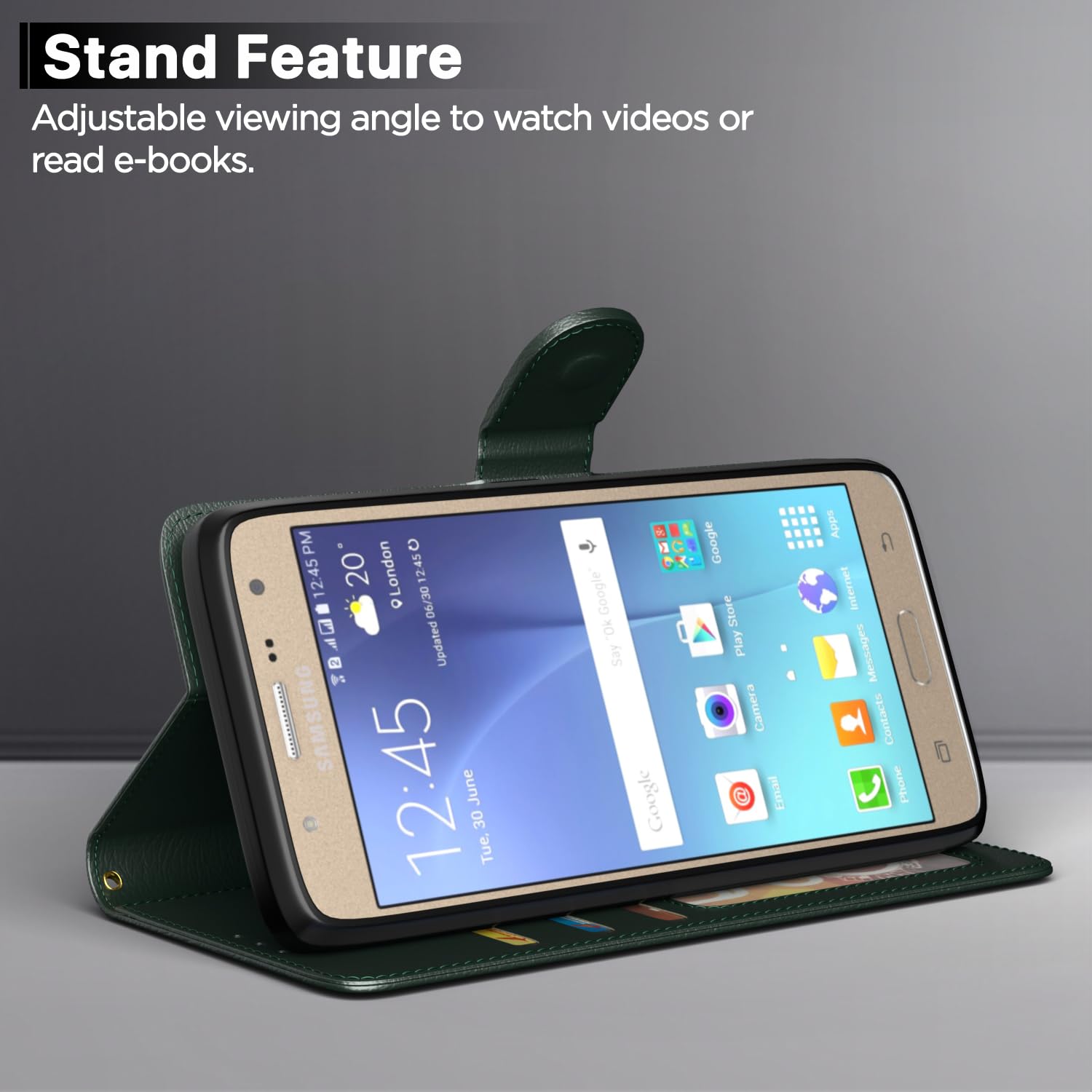 Pikkme green Wallet flip cover for Samsung J7 2015/J7 – photo 3