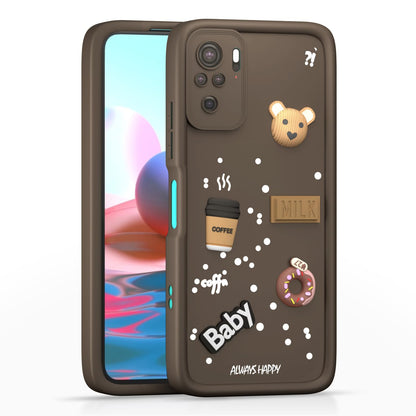 Pikkme Redmi Note 10 / Note 10s / Note 11 SE  Cute Fun Cartoon 3D Bear Coffee Back Cover (Brown)