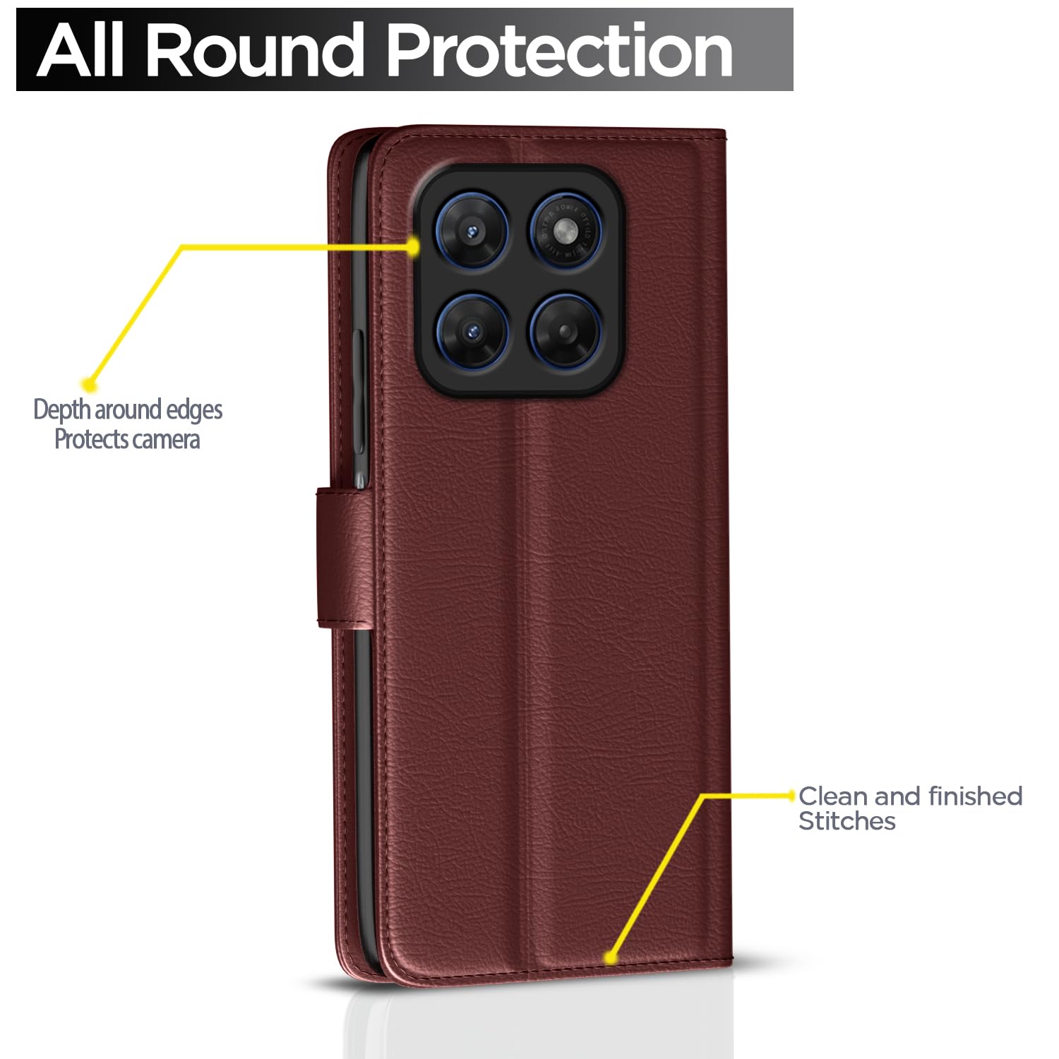 Pikkme Moto G37 5G brown wallet flip cover – photo 4