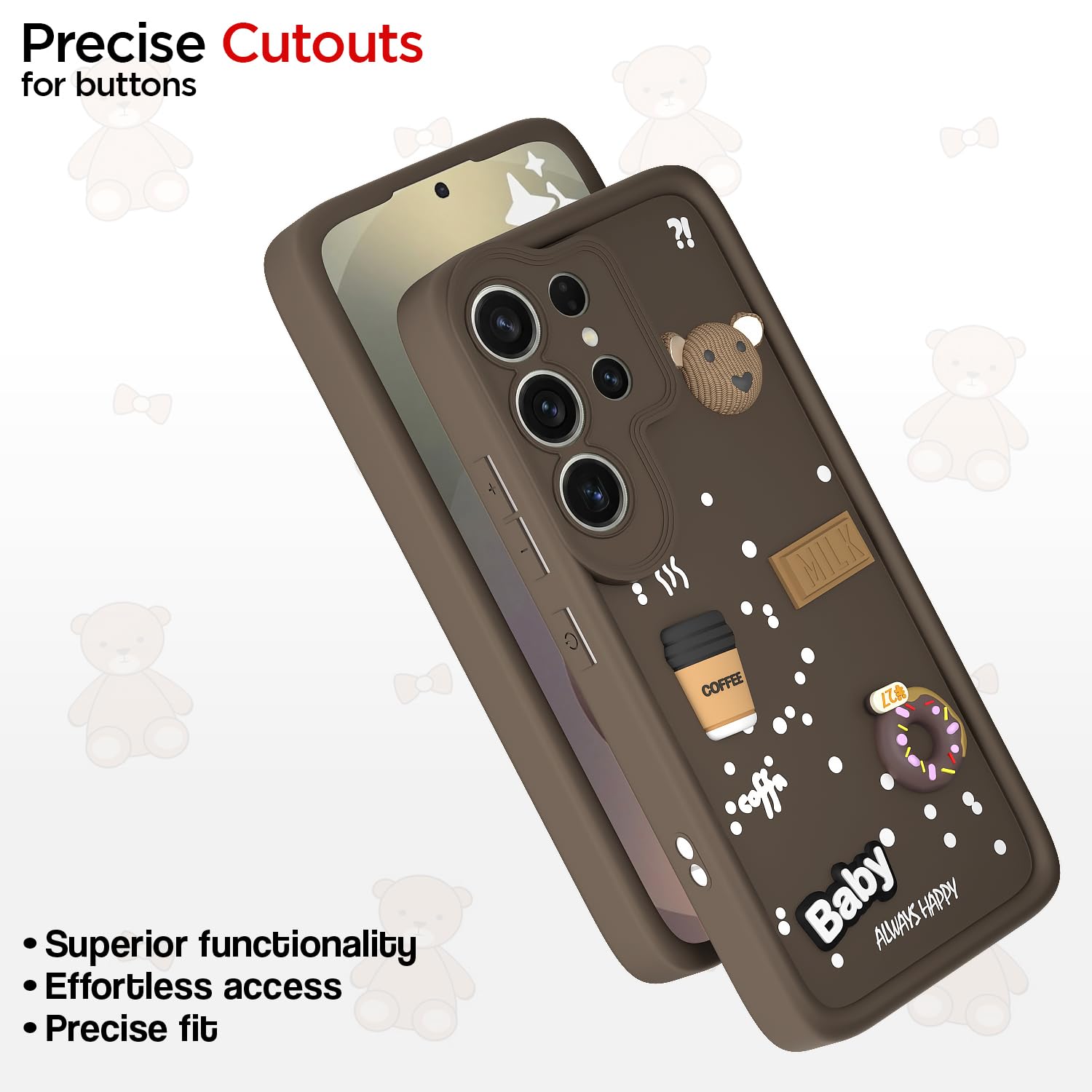 Samsung S25 Ultra 5G/3D Silicone mobile cover in brown by Pikkme – photo 6