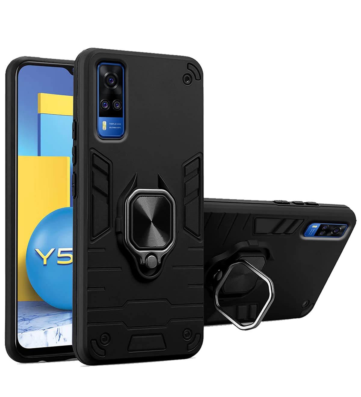 Pikkme Vivo Y51 D5 Tough Armor black mobile back cover