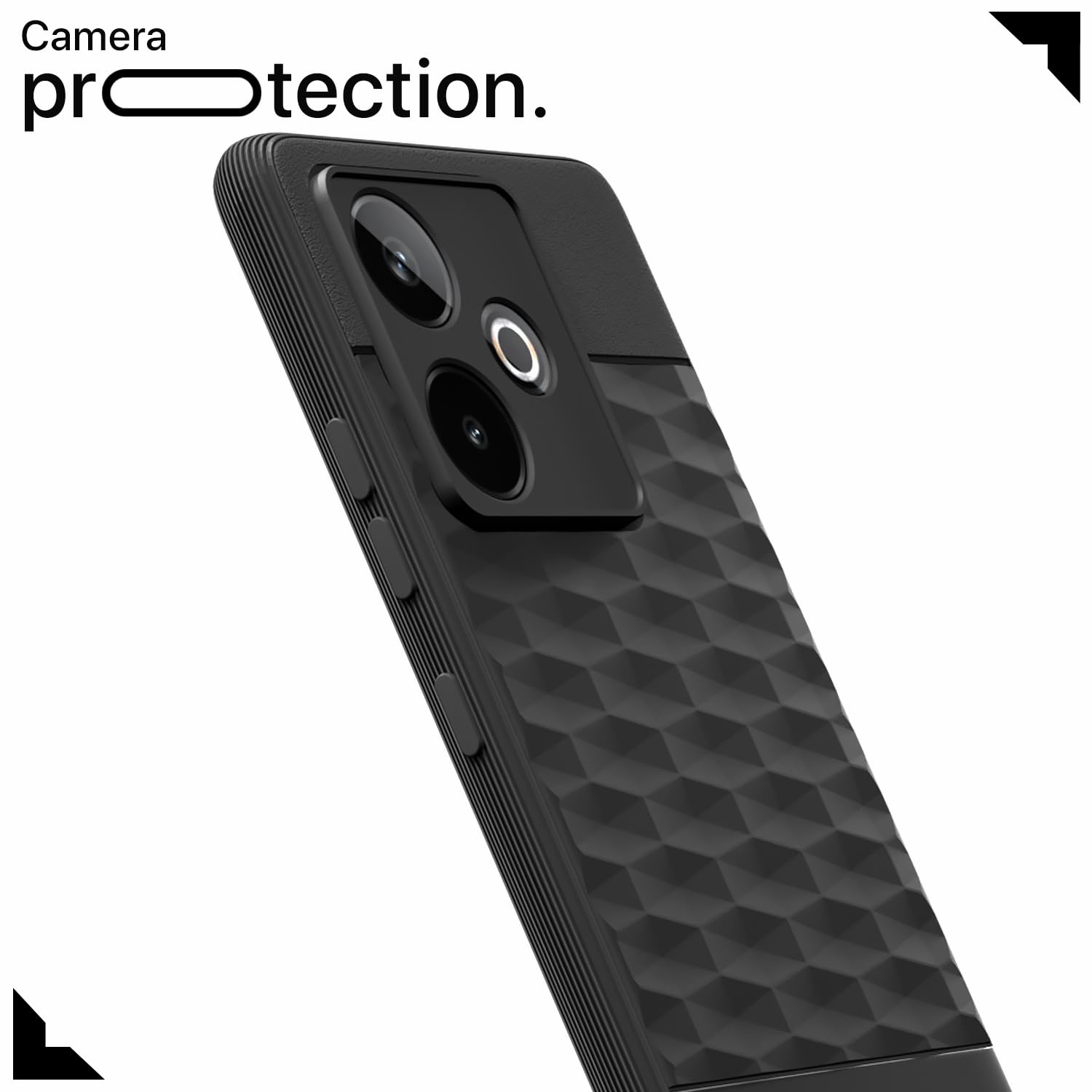 Pikkme Realme GT 7 5G / GT 7T 5G Shockproof Soft Flexible Gencase Back Cover (Black)