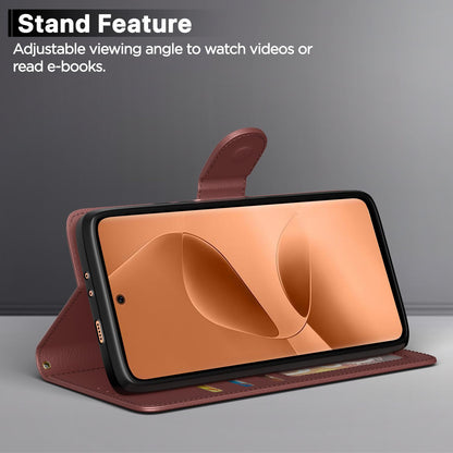 Infinix Note Edge 5G Wallet flip case in brown by Pikkme – photo 3