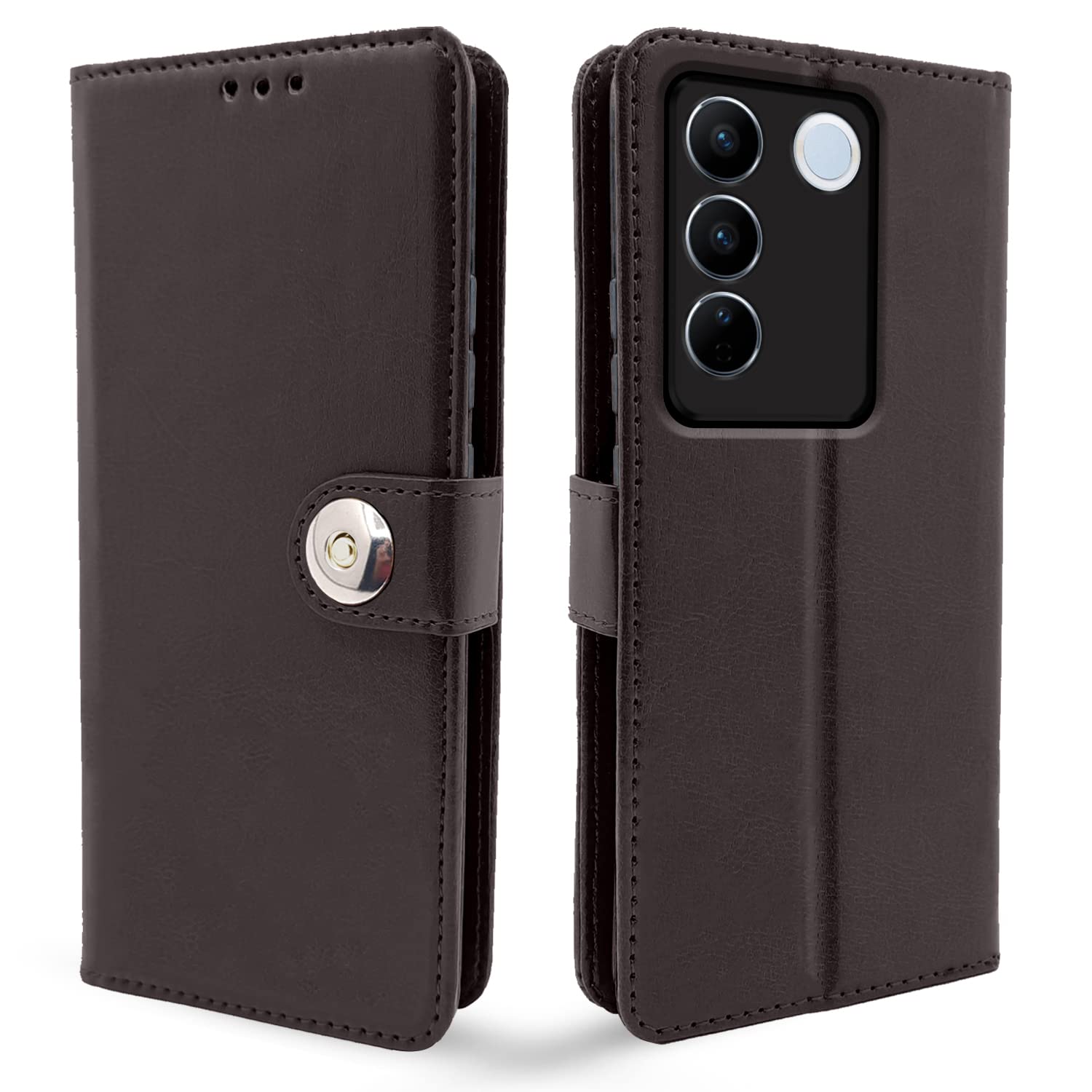 Pikkme Vivo V27 5G coffee wallet flip cover