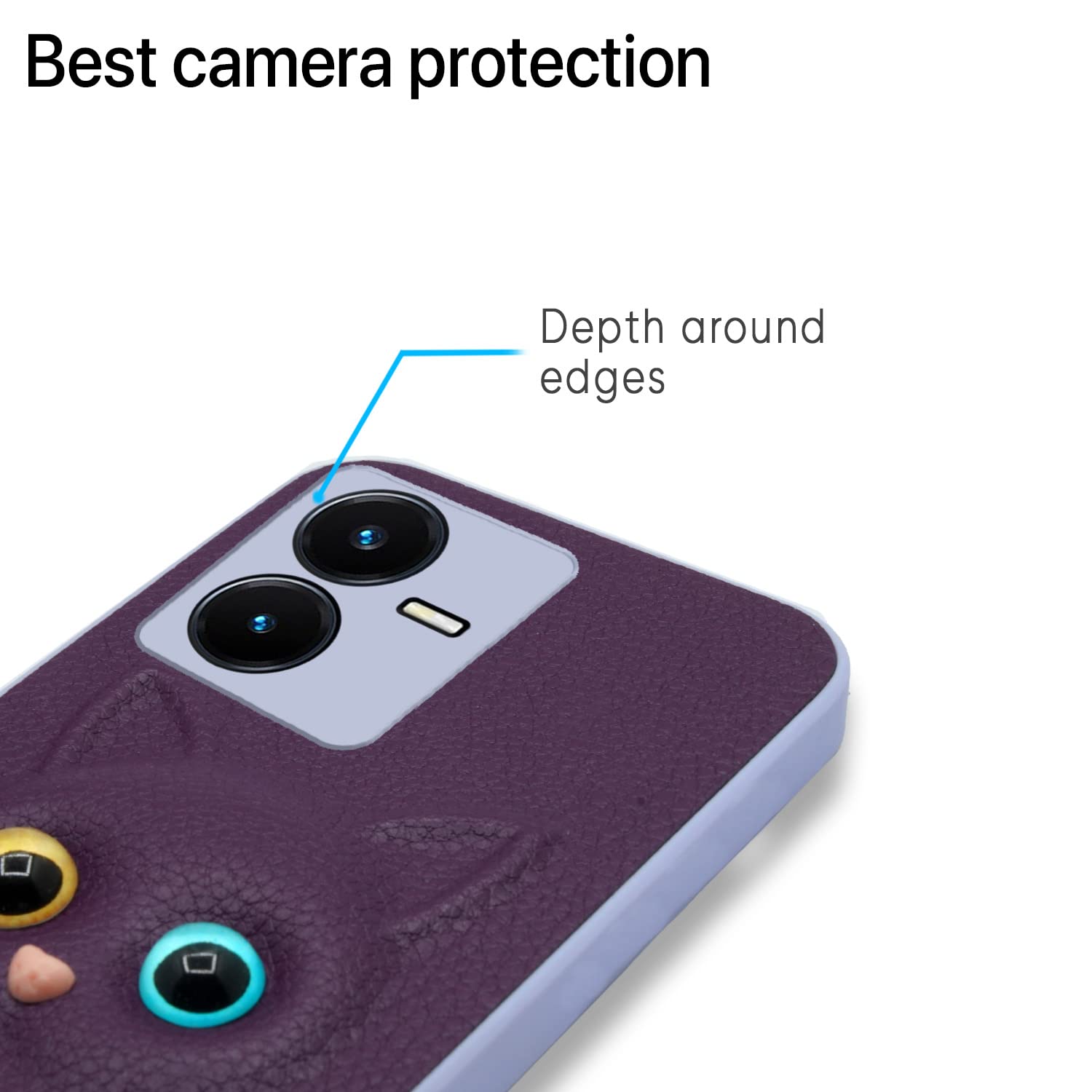 Pikkme Vivo Y22 Kitty Back Cover (Purple)