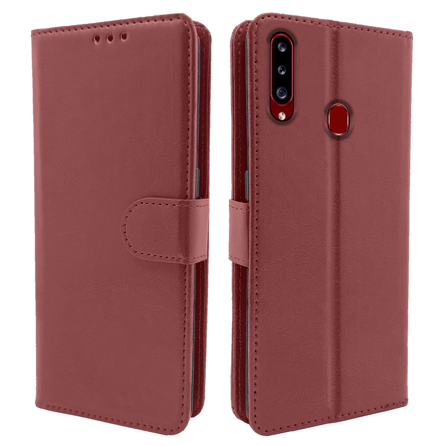   Samsung Galaxy A20s Vintage  Flip Cover  - Brown 