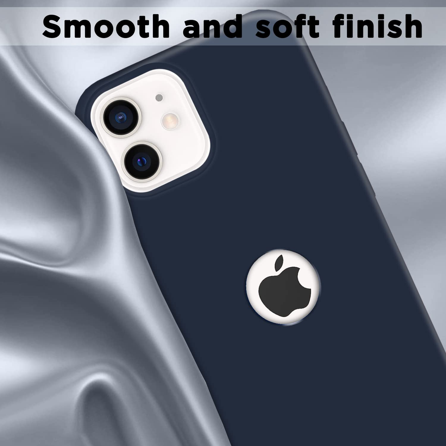 Pikkme iPhone 12/12 Pro Silicone Back Cover (Dark Blue)