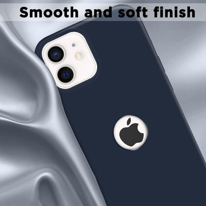 Pikkme iPhone 12/12 Pro Silicone Back Cover (Dark Blue)