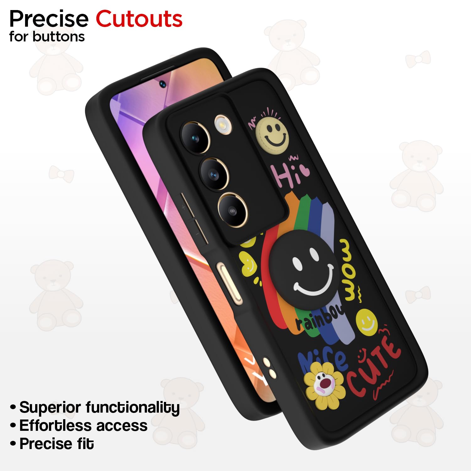 Pikkme black Soft Silicone phone cover for Vivo Y200e/T3 5G – photo 6