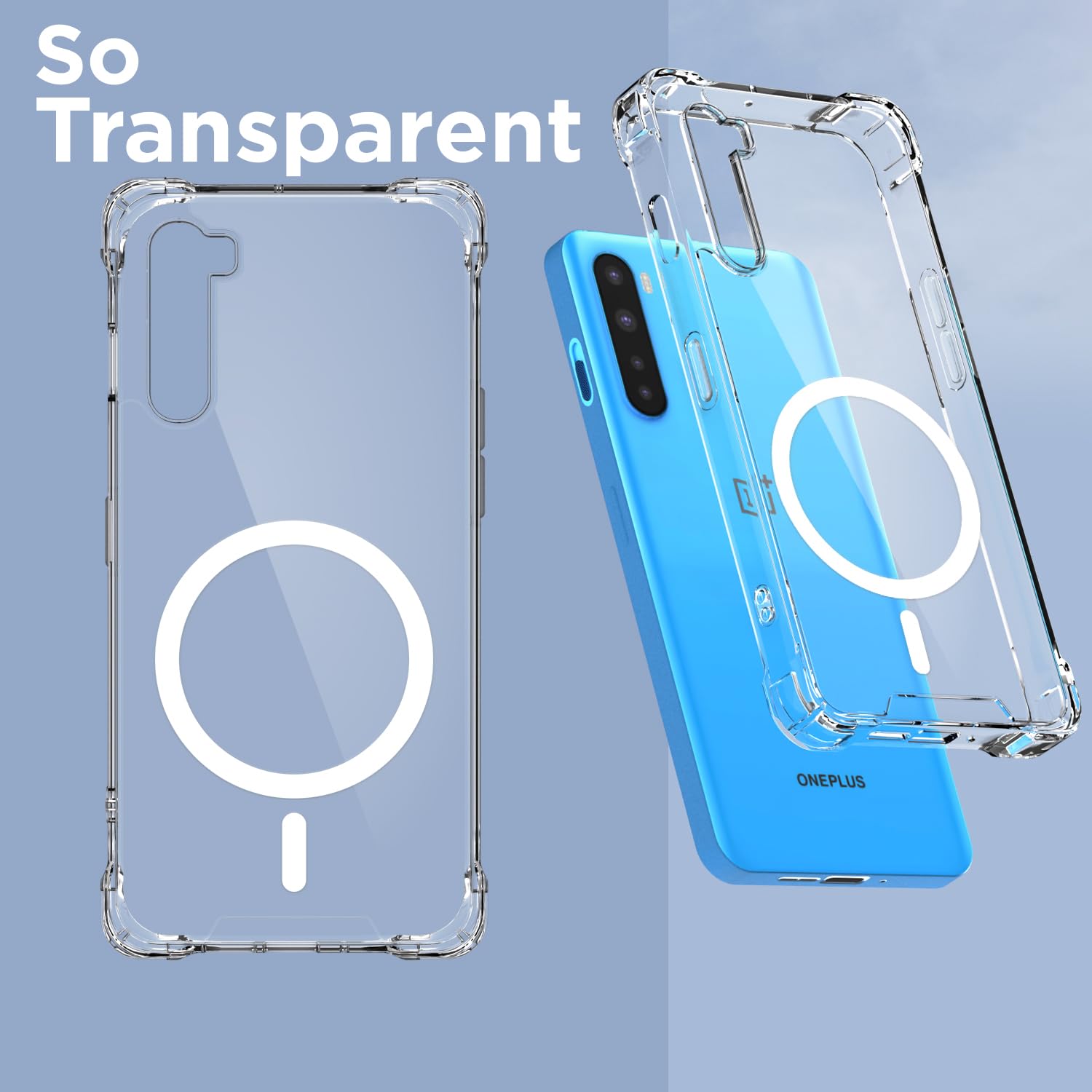 OnePlus Nord MagSafe mobile cover in transparent mag-safe by Pikkme – photo 2