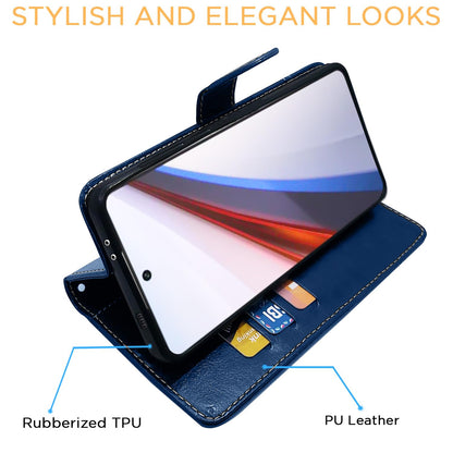 Pikkme iQOO 12 5G blue & brown flip cover – photo 5