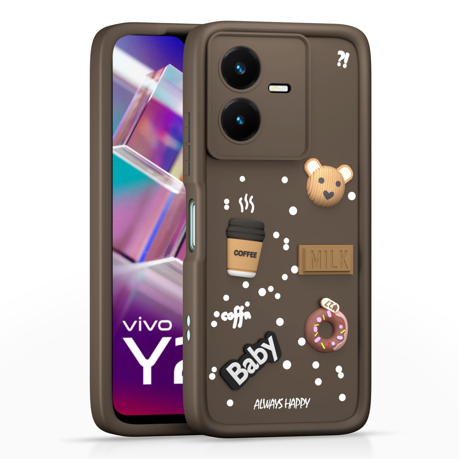 Pikkme Vivo Y22 Silicone brown phone cover